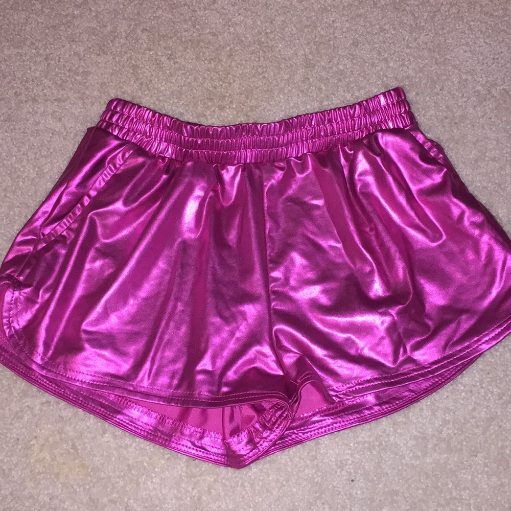 Pink Spandex-like shorts. Size S